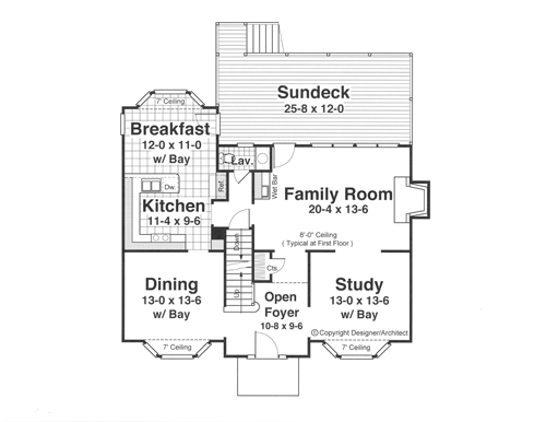 First Floor image of RADCLIFFE House Plan